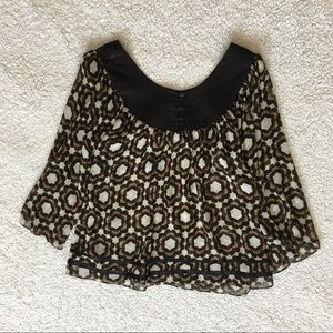 BCBG sheer patterned blouse